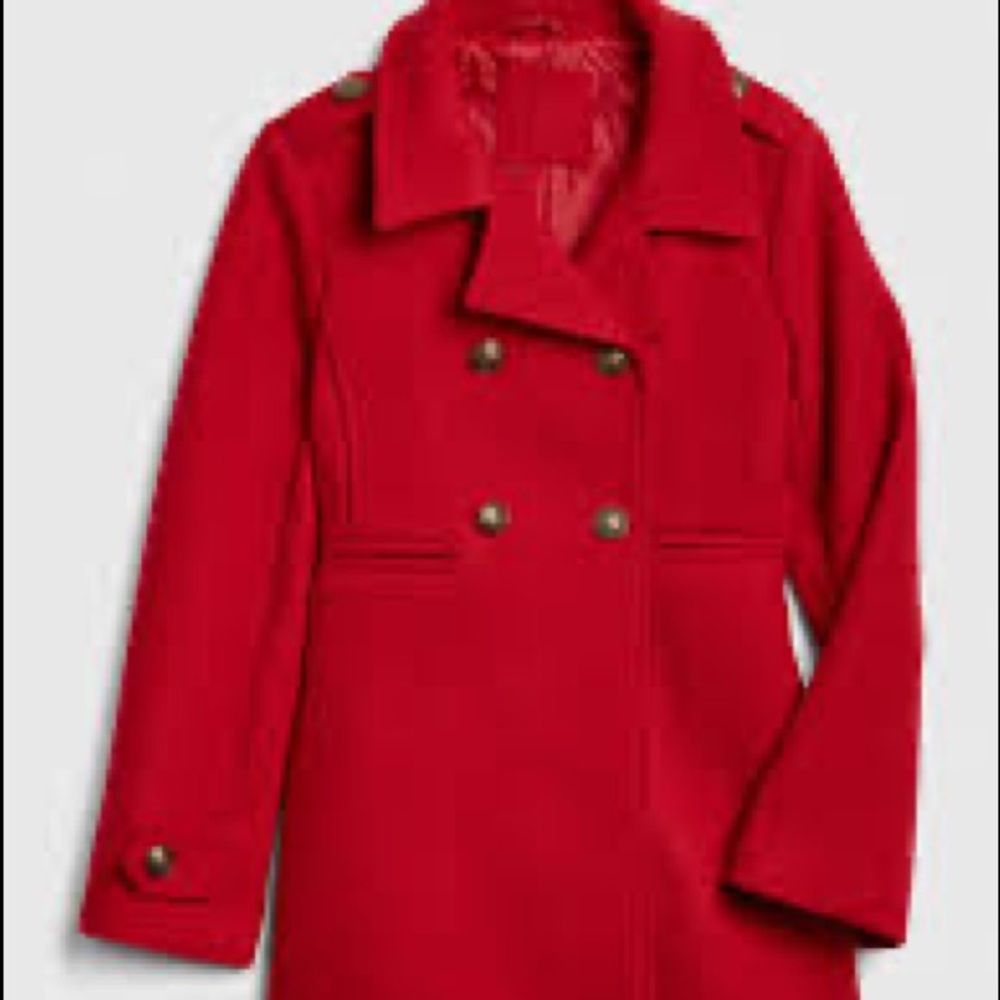 EUC- Red Wool Peacoat ( Girls XL)